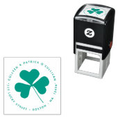 Grünes irisches Kleeblatt Blumenklee Permastempel (Beispiel)