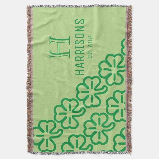 Grünes irisches Kleeblatt-personalisierter Decke (Vorderseite Vertikal)