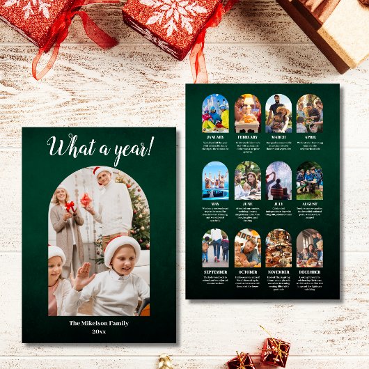 Grünes Jahr im Review Multi Foto Collage Weihnacht Ankündigung