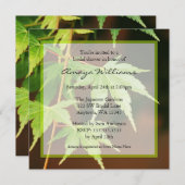 Grünes japanisches Ahorn-Blätter-Brautparty Einladung (Vorne/Hinten)