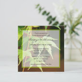 Grünes japanisches Ahorn-Blätter-Brautparty Einladung (Stehend Vorderseite)