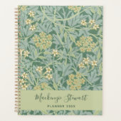 Grünes Jasmin-Blumenmuster 2026 Planer (Vorderseite)