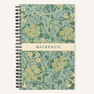 Grünes Jasmin-Blumenmuster Notizblock