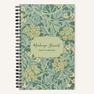 Grünes Jasmin-Blumenmuster-Skizzenbuch Notizblock