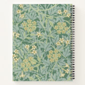 Grünes Jasmin-Blumenmuster-Skizzenbuch Notizblock (Rückseite)