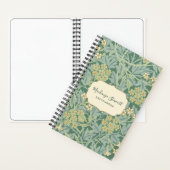 Grünes Jasmin-Blumenmuster-Skizzenbuch Notizblock (Innen)