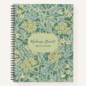 Grünes Jasmin-Blumenmuster-Skizzenbuch Notizblock (Vorderseite)
