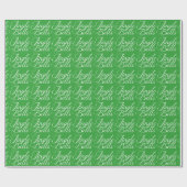 Grünes Jingle Bells White Text Wrapping Paper Geschenkpapier (Flach)