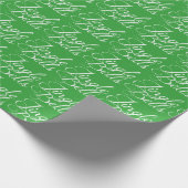Grünes Jingle Bells White Text Wrapping Paper Geschenkpapier (Ecke)