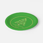 Grünes Joyoux-Weihnachten Pappteller (Schrägansicht)