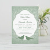 Grünes Jugendstil-Brautparty Einladung (Stehend Vorderseite)