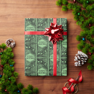 Grünes Jugendstil-Umschlagpapier Geschenkpapier