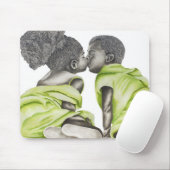 Grünes Jungen-Mädchen 1 Mousepad (Mit Mouse)