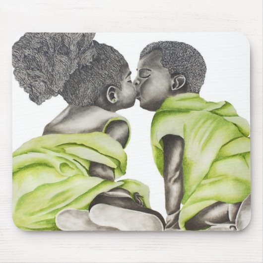 Grünes Jungen-Mädchen 1 Mousepad (Vorne)