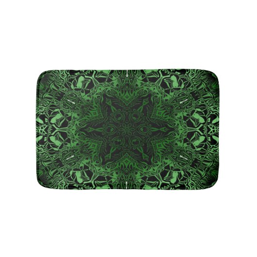 Grünes Kaleidoskop Badematte (Vorderseite)