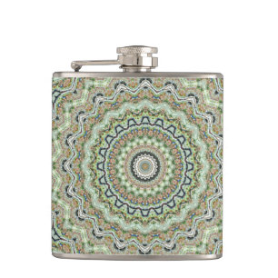 Grünes Kaleidoskop Flachmann