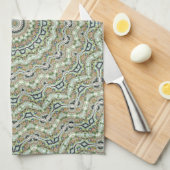 Grünes Kaleidoskop Geschirrtuch (Viertel Falte)