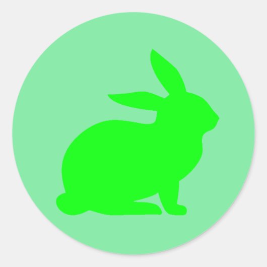 Grünes Kaninchen Runder Aufkleber (Vorderseite)
