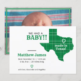 Grünes Kariertes Foto aus Texas Ankündigung