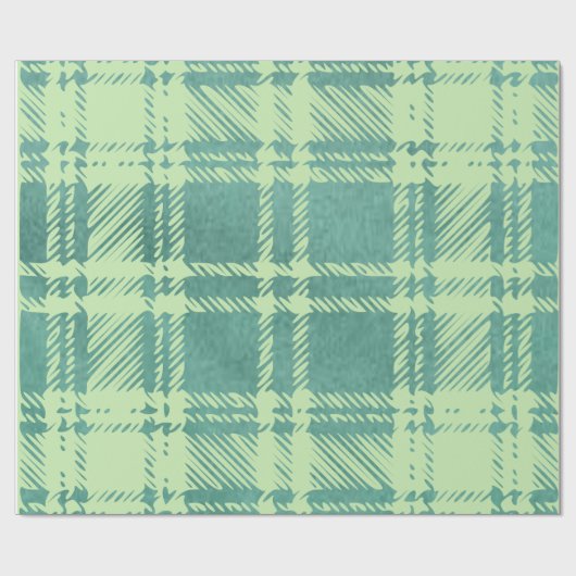 Grünes Kariertes Geschenkpapier (Flach)