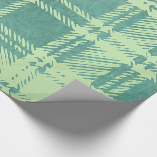 Grünes Kariertes Geschenkpapier (Ecke)