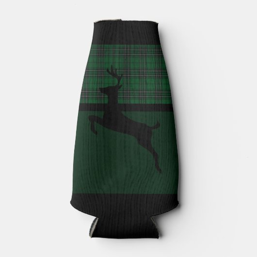 Grünes Kariertes Hirsch Flaschenkühler (Vorderseite)