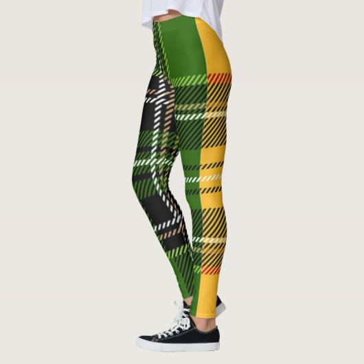 Grünes kariertes leggings (Links)