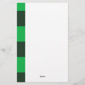 Grünes kariertes Muster Briefpapier (Rückseite)