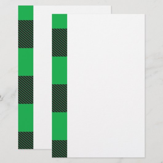 Grünes kariertes Muster Briefpapier (Vorne/Hinten)