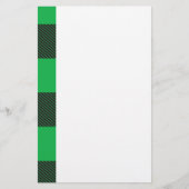 Grünes kariertes Muster Briefpapier (Vorderseite)