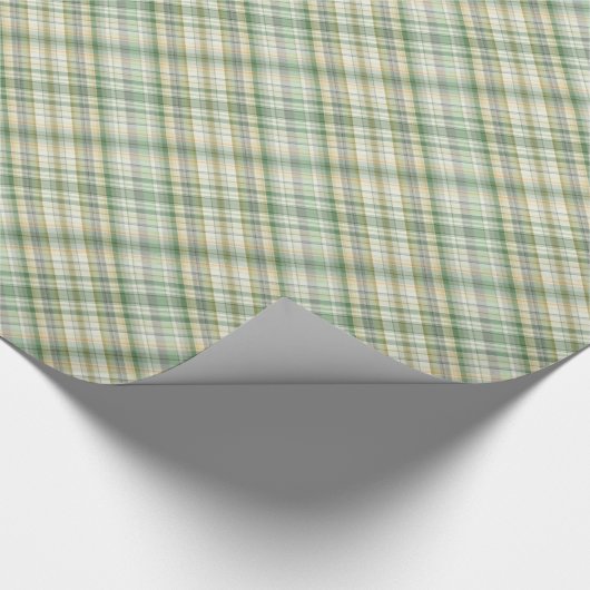 Grünes kariertes Muster Geschenkpapier (Ecke)