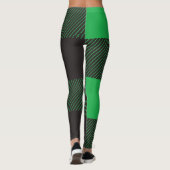 Grünes kariertes Muster Leggings (Rückseite)