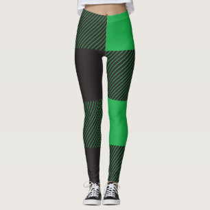 Grünes kariertes Muster Leggings