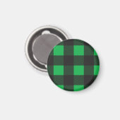 Grünes kariertes Muster Magnet (Vorderseite/Rückseite)