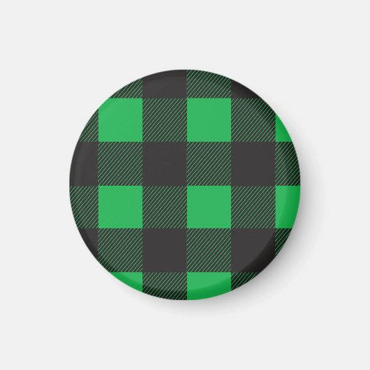 Grünes kariertes Muster Magnet (Vorne)