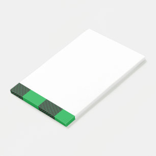 Grünes kariertes Muster Post-it Klebezettel