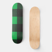 Grünes kariertes Muster Skateboard (Vorderseite)
