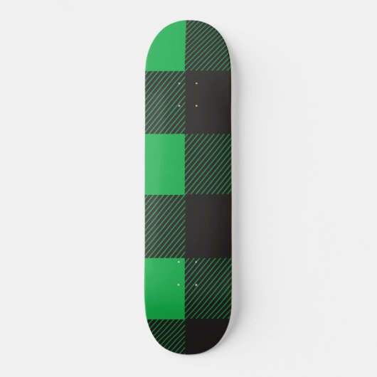 Grünes kariertes Muster Skateboard (Vorderseite)