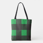 Grünes kariertes Muster Tasche (Rückseite)