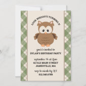 Grünes Kariertes Niedliches Retroschalen Geburtsta Magneteinladung (Vorderseite)