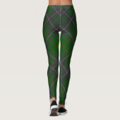 Grünes kariertes schottisches Tartan-Muster Leggings (Rückseite)