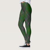 Grünes kariertes schottisches Tartan-Muster Leggings (Links)