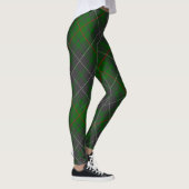 Grünes kariertes schottisches Tartan-Muster Leggings (Rechts)