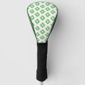 Grünes kariertes Zahn-Muster Golf Headcover (Vorderseite)
