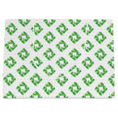 Grünes kariertes Zahn-Muster Große Geschenktüte (Vorderseite)