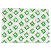 Grünes kariertes Zahn-Muster Große Geschenktüte (Rückseite)