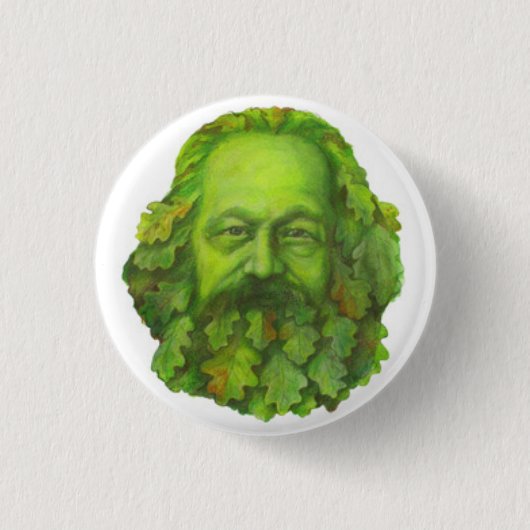 Grünes Karl- MarxAbzeichen Button (Vorderseite)