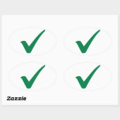 Grünes Karo Ovaler Aufkleber (Blatt)