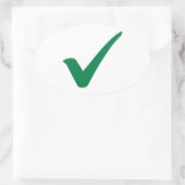 Grünes Karo Ovaler Aufkleber (Tasche)