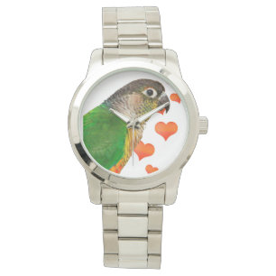 Grünes Karo-Papageien-Armband-Unisexuhr Armbanduhr
